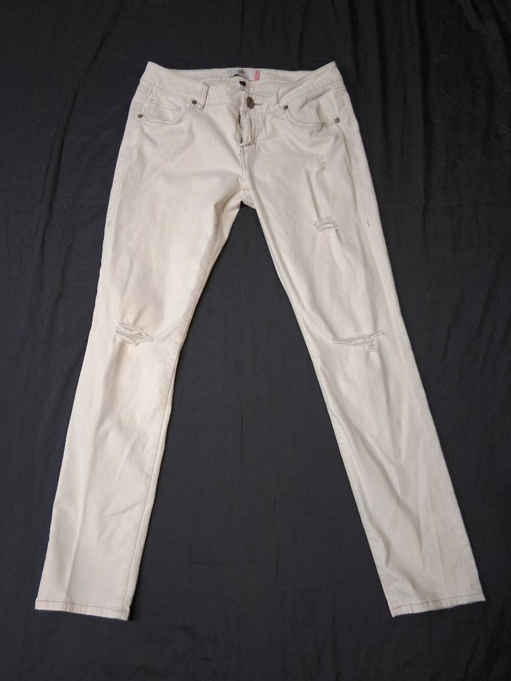 Cabi Jeans Cream Off-White Low Rise Denim Neutrals Size 4